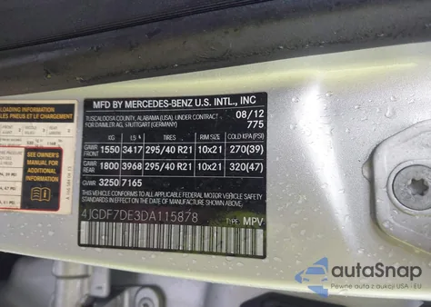 2013 Mercedes-Benz Gl 550 4Matic from USA, damaged, VIN 4JGDF7DE3DA115878